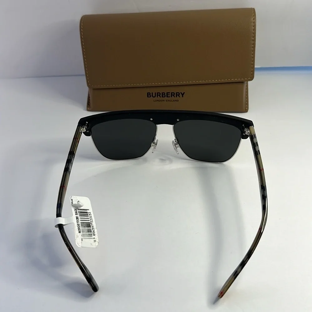 New - Authentic Burberry Sunglasses Men's William B-4325 3757/87 Black/Brown 5…